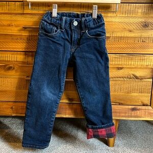 Gap Boys Toddler Plaid Lined Straight Jeans